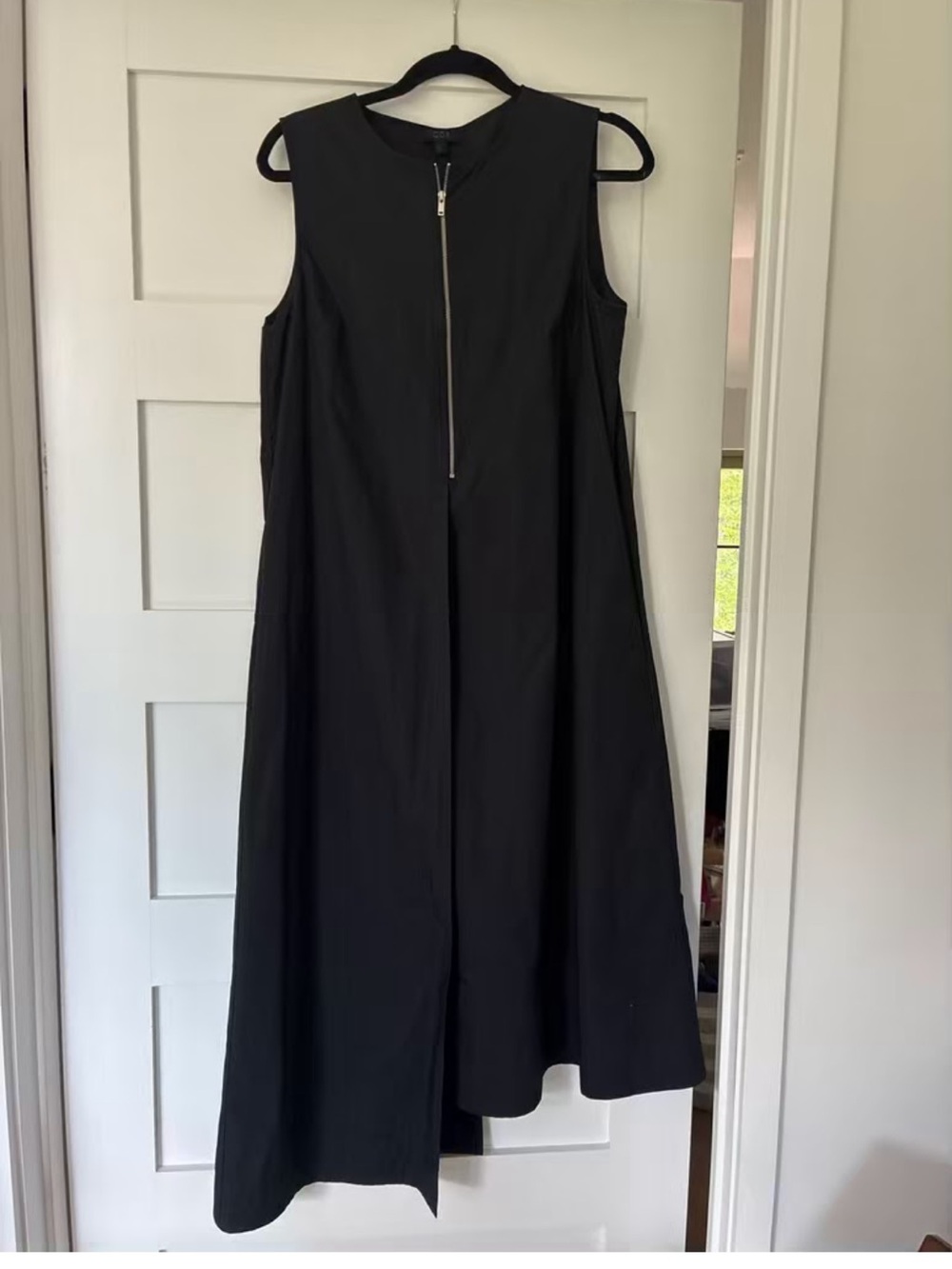 COS Black Sleeveless Midi Dress with Front Zip - Picture 2 of 5